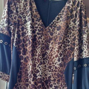 EUC - SAVE THE QUEEN DRESS LONG SLEEVE GORGEOUS ANIMAL PRINT - Large, Italy